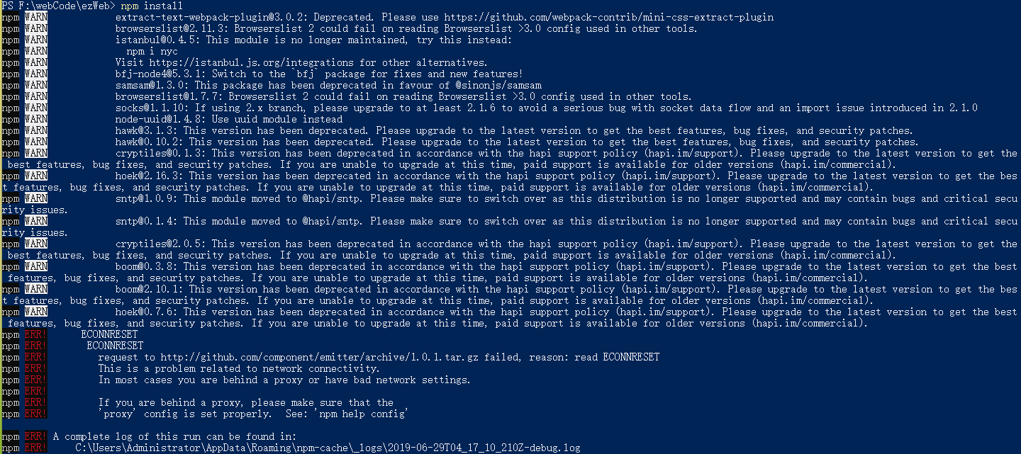 npm install提示网络错误，但是不知道怎设置