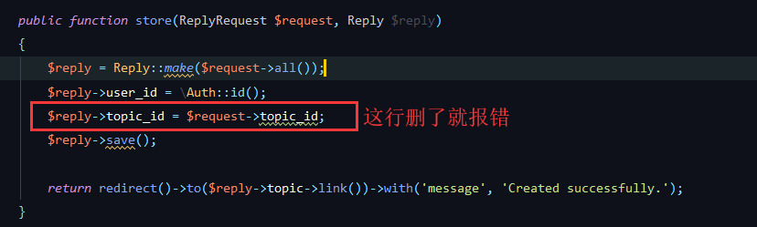 为什么$request->all()没有写入topic_id?