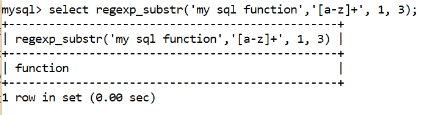 MySQL regexp_substr Function