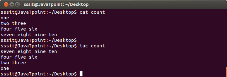 Linux tac command