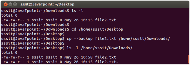 Linux file cp backup
