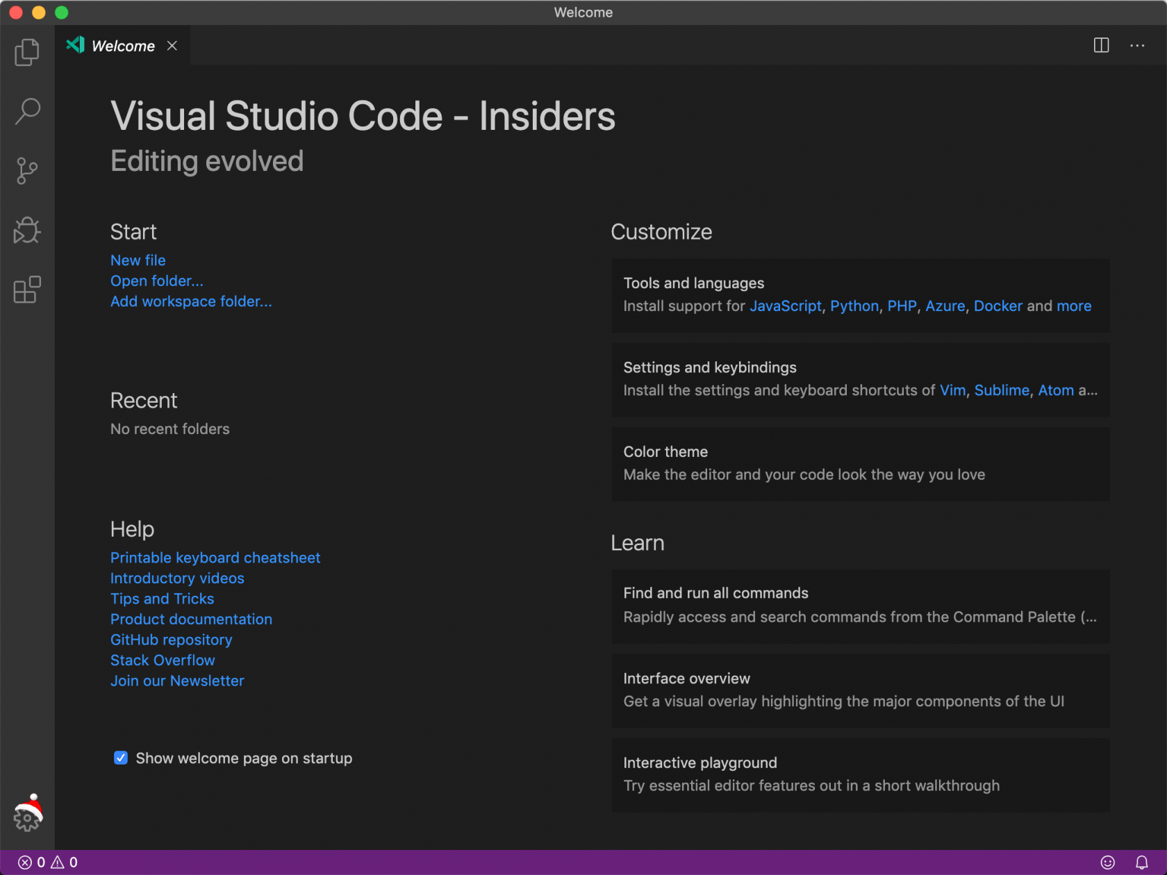 vscode 設定按鈕 戴上了聖誕帽！