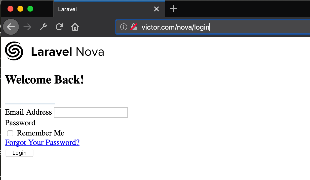 Laravel Nova 403 错误！ 本地环境 Mamp