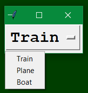 Tkinter (13) 選項選單部件 OptionMenu