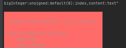 使用代码生成器快速构建骨架代码 出现 Command "make:scaffold" is not defined.