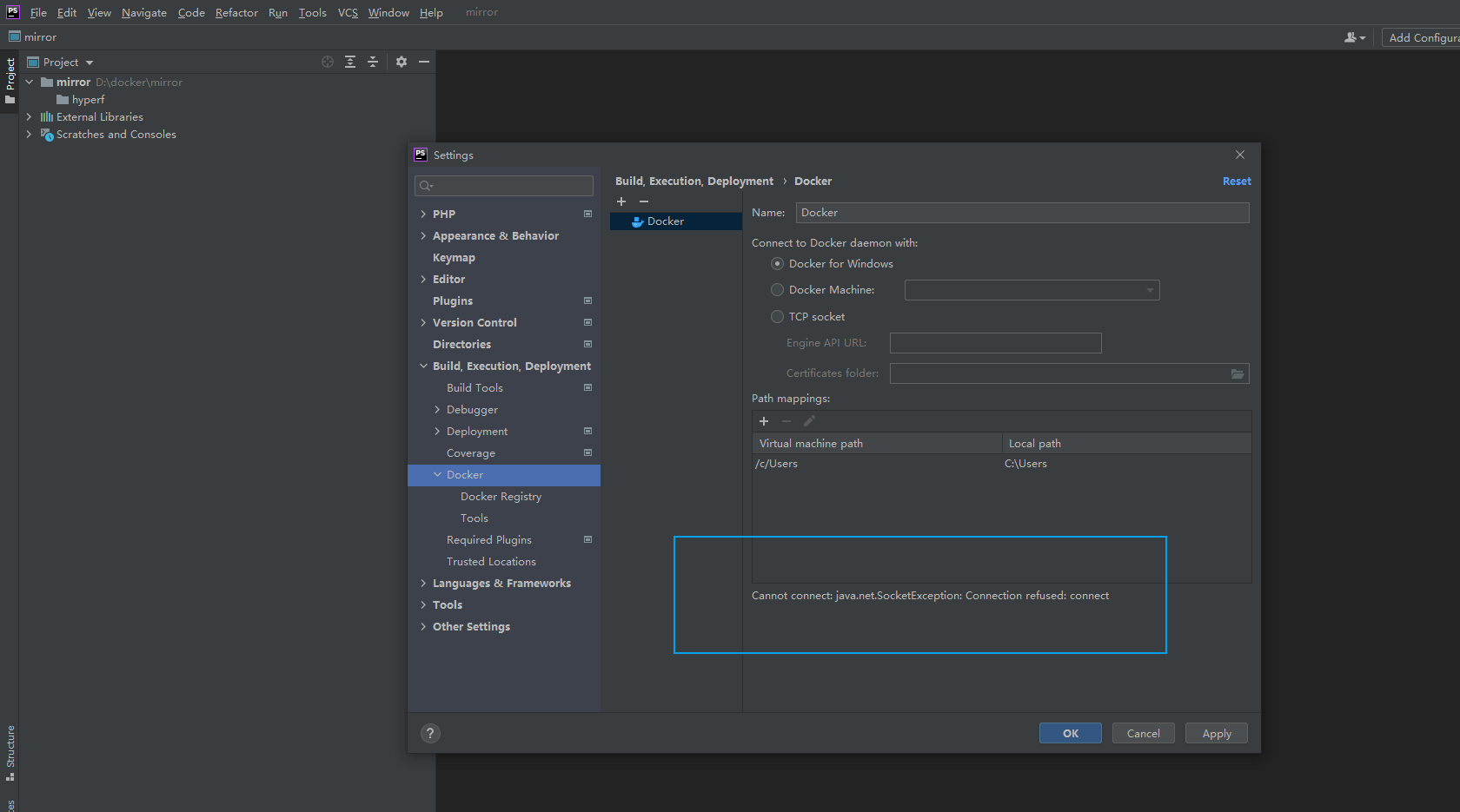 win10 配合 phpstorm 使用 docker 開發