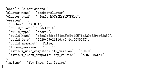 Docker ElasticSearch7.8.1 安装使用