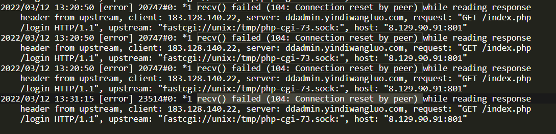 recv() failed (104: Connection reset by peer)