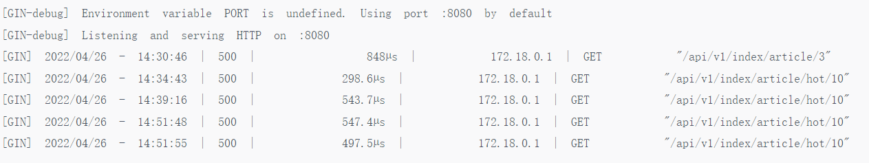 Docker本地windows下部署的gin程序，报500错误