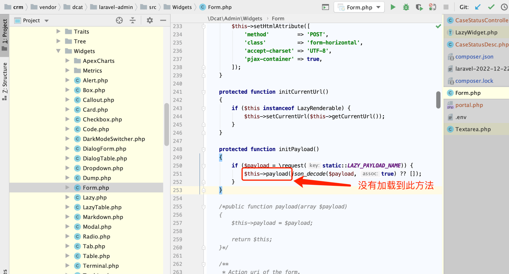 现在项目使用DcatAdmin记实 - Field [payload] does not exist.