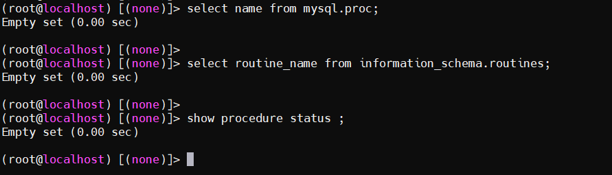 mysql 5.7 查不到任何存储过程