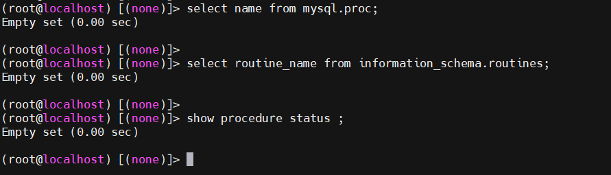 MySQL5.7 查不到存储过程是什么原因