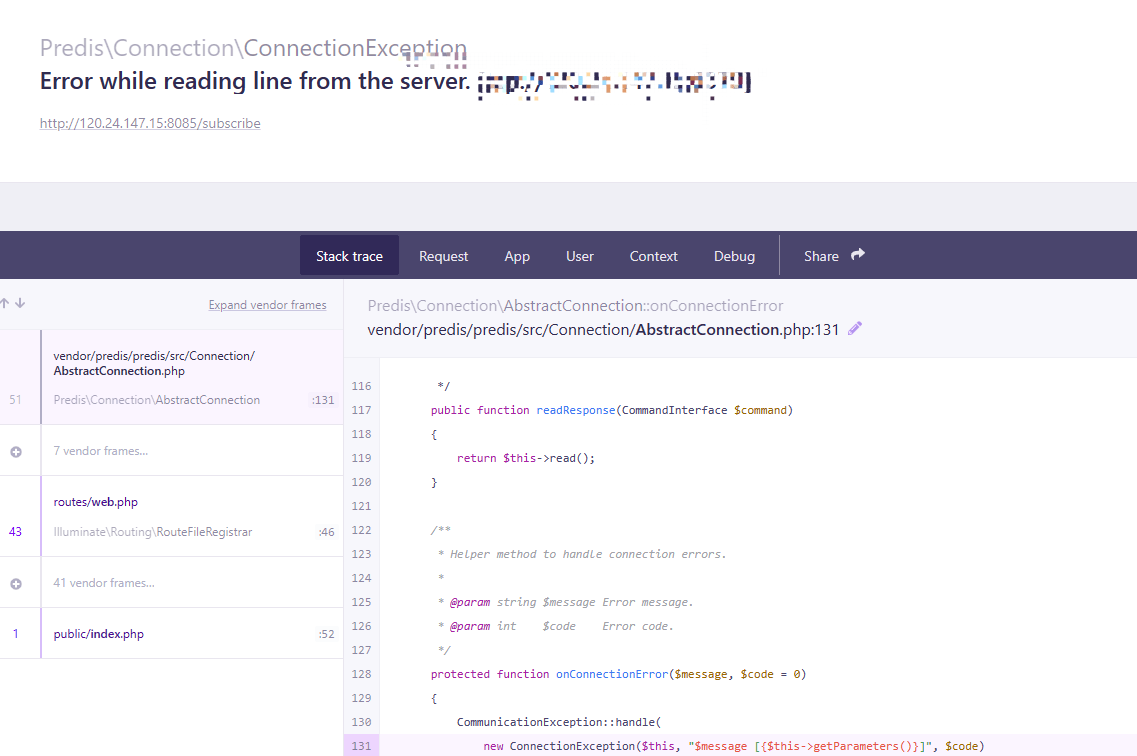 redis 订阅报  read error on connection to IP:PORT