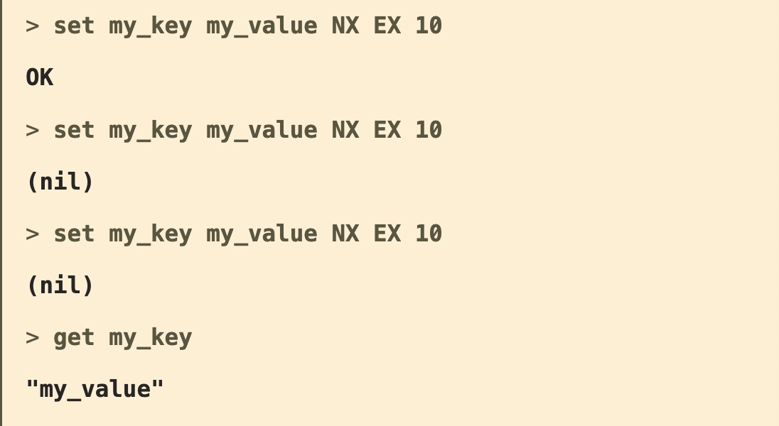 有没有不知道redis 这个命令可以一起用的？set key value NX EX second,我是不知道的