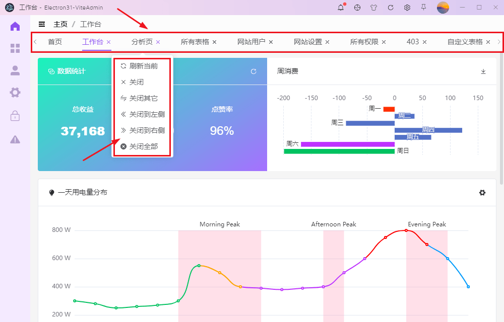 electron31-vue3-admin：整合vite5.x+electron31+pinia2+vue-i18n+echarts全新后台管理方案