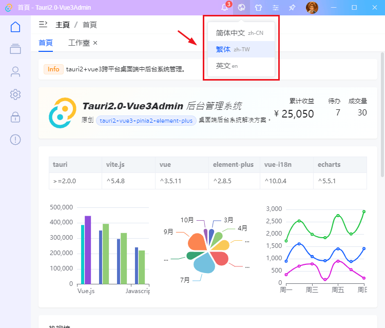 tauri2+vue3.5-admin：原创vite5+tauri2+element-plus桌面端后台系统框架