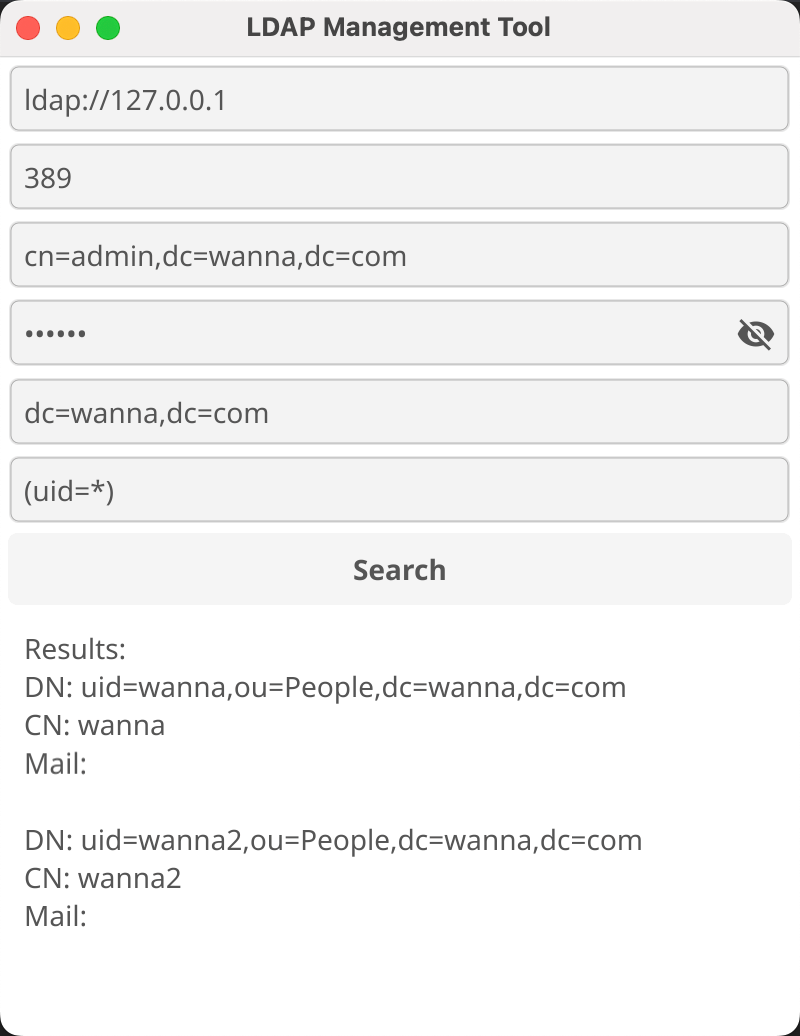 用fyne写一个 ldap admin tools -- 连接ldap